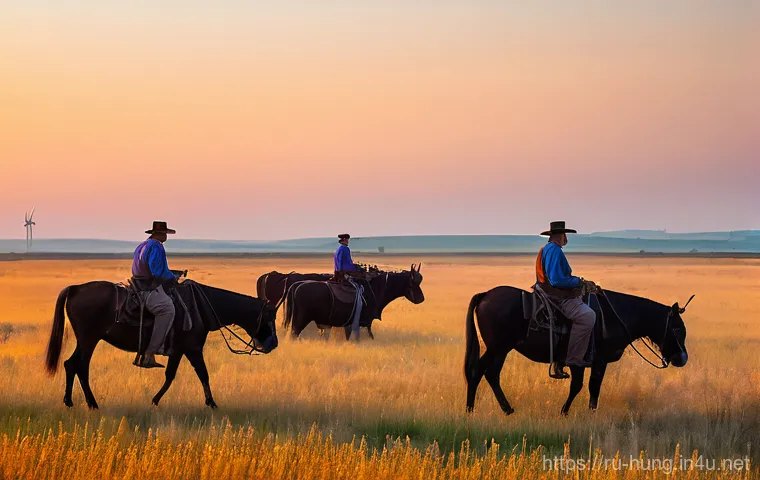 헝가리 호르토바지 국립공원 - Prompt 1: The Soul of the Puszta: Herdsmen and Cattle at Sunset**